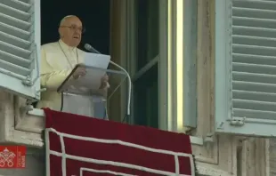 Papa Francisco na oração do Ângelus deste domingo. Crédito: Vatican Media