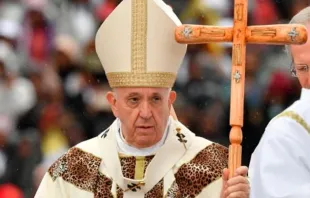 Papa Francisco durante a Missa em Moçambique. Crédito: Vatican Media