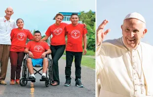 Residentes do Lar ‘El Buen Samaritano’ e o Papa Francisco