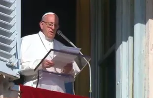 Papa Francisco no Ângelus de hoje. Captura Youtube