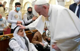 Papa Francisco em um dos eventos que participou no Iraque. Crédito: Vatican Media