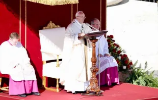 Papa Francisco durante a cerimônia de canonização.