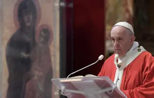 Papa Francisco no Domingo de Ramos 2020.