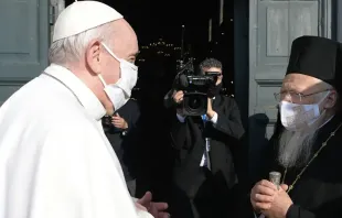 Papa Francisco com o patriarca Bartolomeu I 