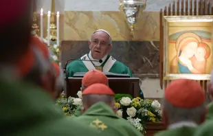 Papa Francisco durante sua homilia.