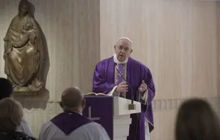 Papa Francisco na Missa celebrada na Casa Santa Marta.