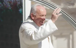 Papa sorri aos peregrinos durante a Audiência Geral.