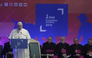 Papa Francisco durante a abertura do Conselho do FIDA.