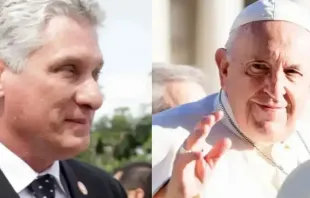 Miguel Díaz-Canel e papa Francisco.