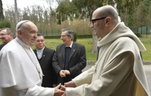 Papa Francisco com beneditino olivetano Bernardo Francesco Maria Gianni.