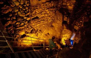 Parte subterrânea das escavações no templo de Jerusalém 