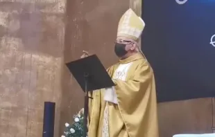 Dom Ramón Castro Castro na missa de 21 de novembro, Solenidade de Cristo Rei. Crédito: Captura de vídeo