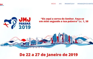 Captura de tela do site da JMJ Panamá 2019