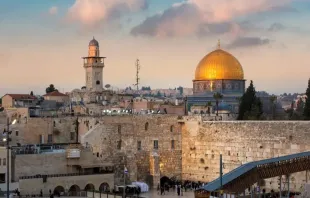 O Monte do Templo na cidade velha de Jerusalém, Israel