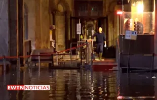 Basílica de São Marcos inundada. Crédito: EWTN Notícias