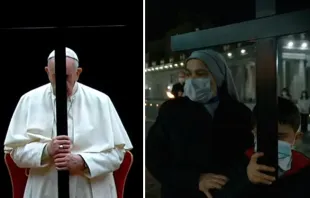 Papa Francisco e crianças na Via-Sacra. Crédito: Captura de vídeo do Youtube Vatican News