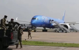 Imagem do avião que leva o papa Francisco